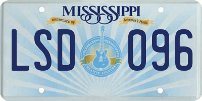 MS license plate LSD096