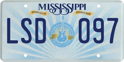 MS license plate LSD097