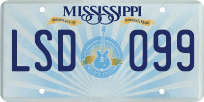 MS license plate LSD099