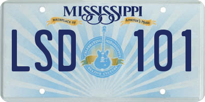 MS license plate LSD101