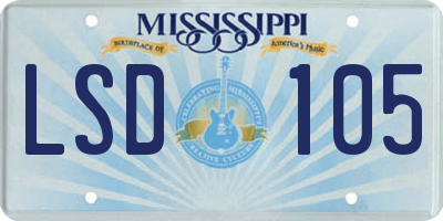 MS license plate LSD105