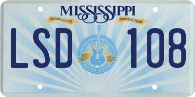 MS license plate LSD108