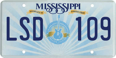 MS license plate LSD109
