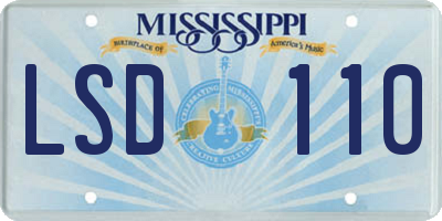 MS license plate LSD110