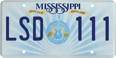 MS license plate LSD111