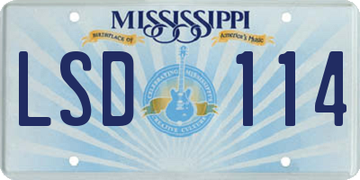 MS license plate LSD114