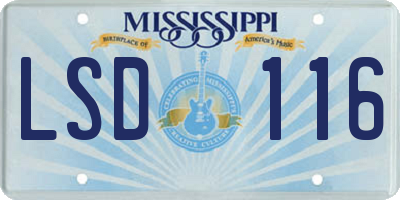 MS license plate LSD116