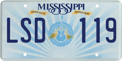 MS license plate LSD119