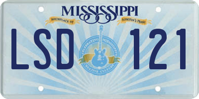 MS license plate LSD121