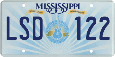 MS license plate LSD122