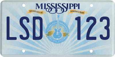 MS license plate LSD123