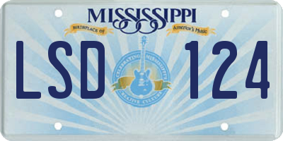 MS license plate LSD124
