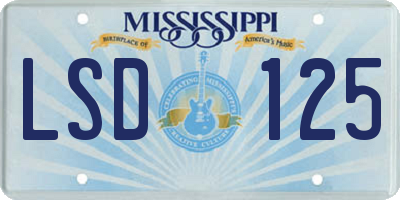 MS license plate LSD125