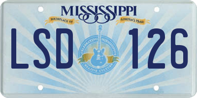 MS license plate LSD126