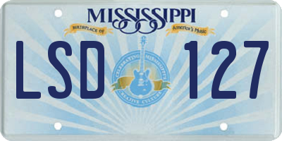 MS license plate LSD127
