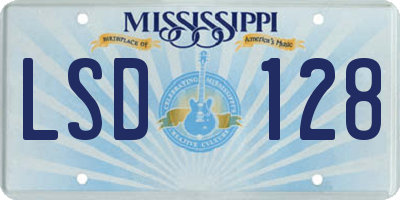 MS license plate LSD128