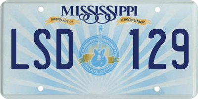 MS license plate LSD129
