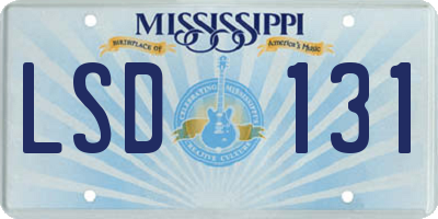 MS license plate LSD131