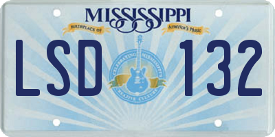 MS license plate LSD132