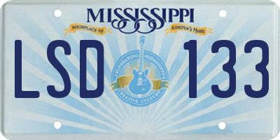 MS license plate LSD133