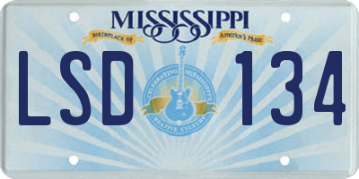 MS license plate LSD134