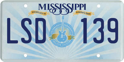 MS license plate LSD139