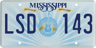 MS license plate LSD143