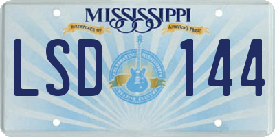 MS license plate LSD144