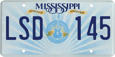 MS license plate LSD145