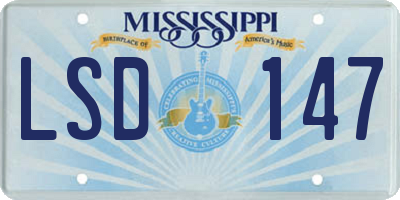 MS license plate LSD147