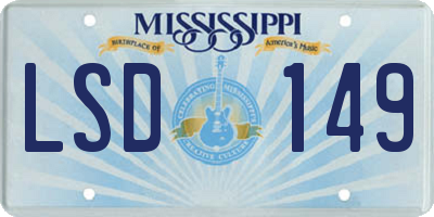 MS license plate LSD149