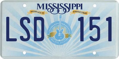 MS license plate LSD151