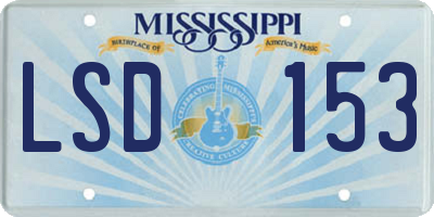 MS license plate LSD153