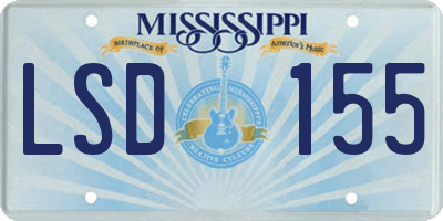 MS license plate LSD155