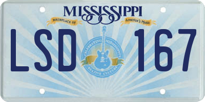 MS license plate LSD167
