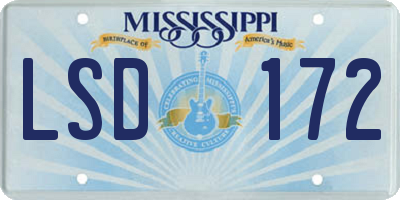 MS license plate LSD172