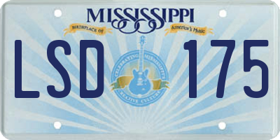 MS license plate LSD175