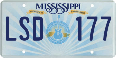 MS license plate LSD177