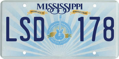 MS license plate LSD178