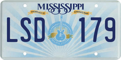 MS license plate LSD179