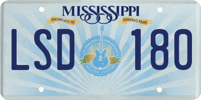 MS license plate LSD180