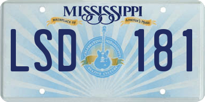 MS license plate LSD181