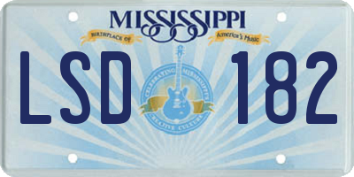 MS license plate LSD182