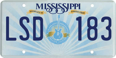 MS license plate LSD183
