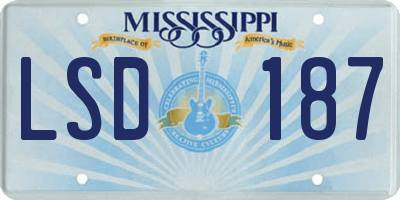 MS license plate LSD187
