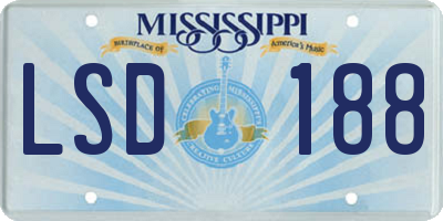 MS license plate LSD188