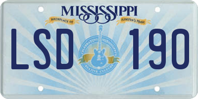 MS license plate LSD190