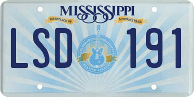 MS license plate LSD191