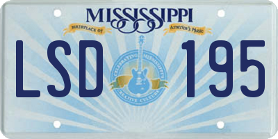 MS license plate LSD195