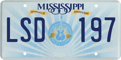 MS license plate LSD197